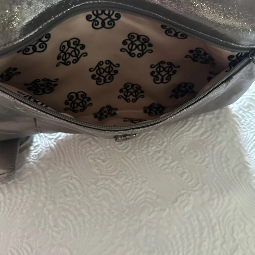 Jessica Simpson Silver Clutch Wristlet
